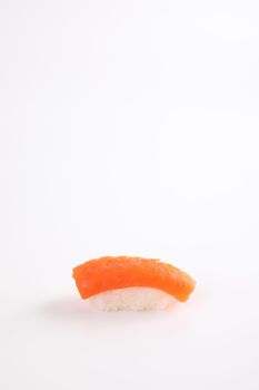 Salmon sushi Japanese food isolated in white background