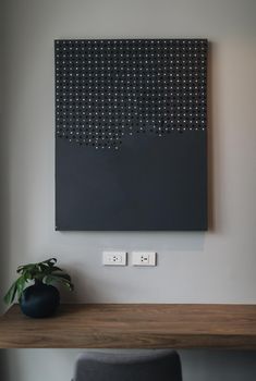 Wooden black and grey modern table and chair in bedroom