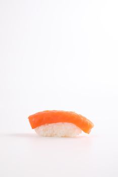 Salmon sushi Japanese food isolated in white background