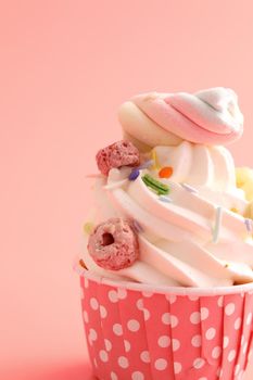 cupcake isolated in pink background