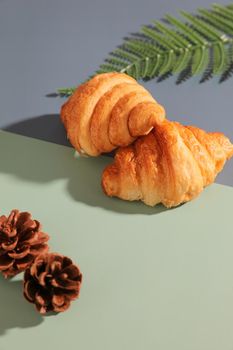 Croissant isolated in sunny light 