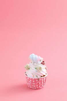 cupcake isolated in pink background