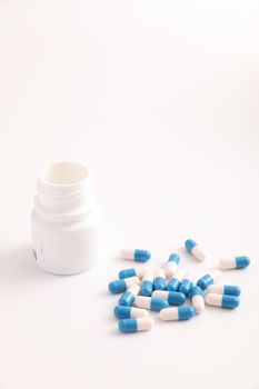 pills capsules close up isolated in white background