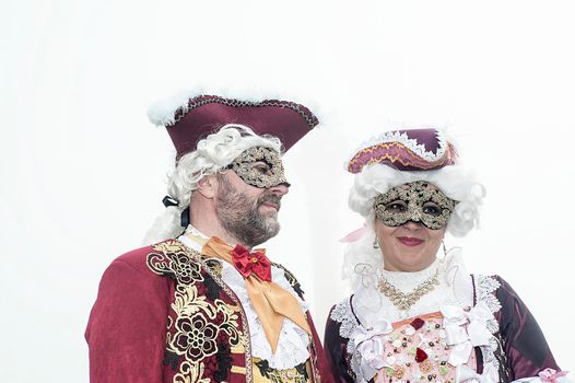 VENICE, ITALY - Febrary 22 2019: The masks of the Venice carnival 2019