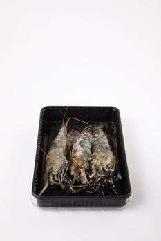 Raw prawn isolated in white baackground