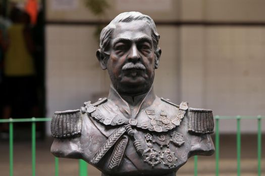 salvador, bahia, brazil - october 2, 2022: Sculpture of soldier Duque de Caxias seen in a public school in the city of Salvador.
