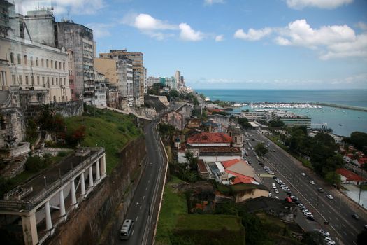 salvador, bahia, brazil - september 28, 2022: view of Ladeira da Mantanha historic city center of Salvador.