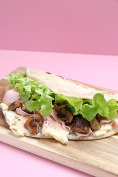 Italian cuisine , Piadina with Italian ham and cheese