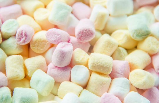 Hot chocolate and marshmallow on christmas background. Selective focus. food