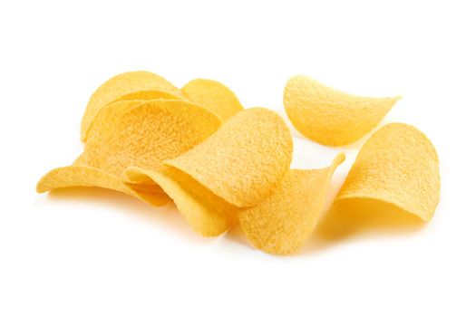 Potato chips isolated on a white background