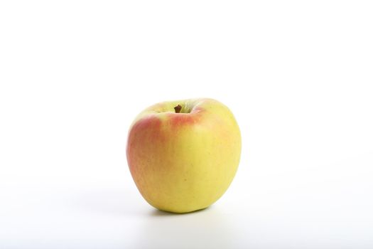 Red yellow apple isolated in white background
