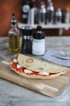 Italian cuisine , Piadina with Italian ham and cheese