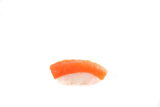 Salmon sushi Japanese food isolated in white background