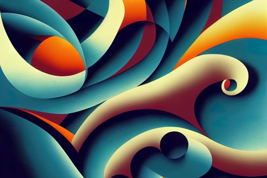 Abstract background wavy line design with dark blue background