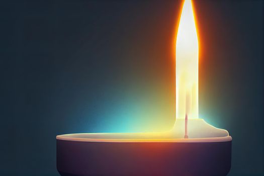 Burning candle near a switched off light bulb in complete darkness. Blackout, electricity off, energy crisis or power outage, concept image.