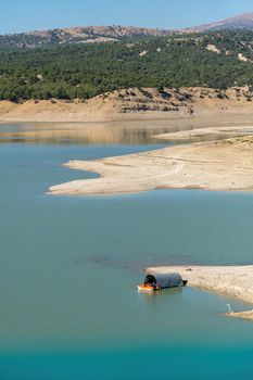 Aerial photo of Antalya Korkuteli dam lake on a sunny day