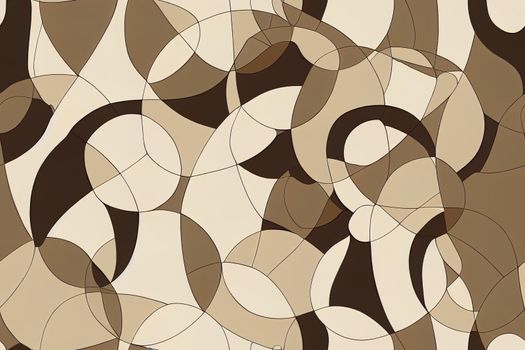 Seamless abstract pattern in beige colors. Design for paper, textile and decor. 2d illustration.