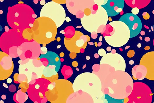 Colorful seamless celebration 2d pattern Beige background and confetti Festive background ideal for carnival new year or birthdays Children friendly