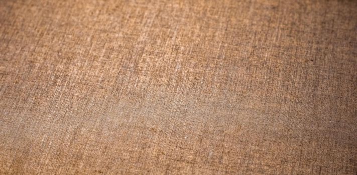 Textile material, natural surface and vintage decor texture concept - Decorative brown linen fabric textured background for interior, furniture design and art canvas backdrop