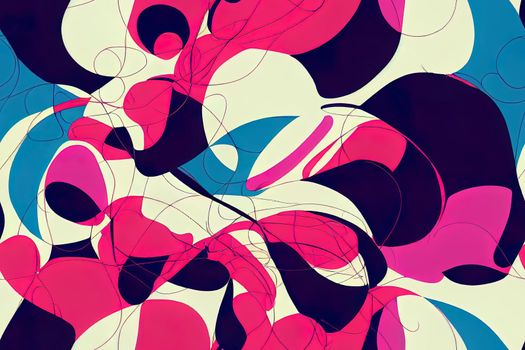 Abstract 2d creative seamless pattern with brush strokes. Colorful background for printing brochure, poster, card, print, textile,magazines, sport wear. Modern trendy design. Pink and blue colors.