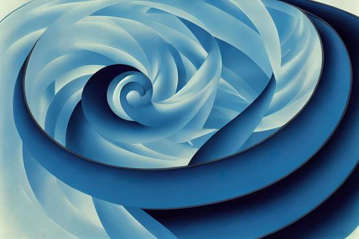 Water splash in the form of spiral blue color. 3D illustration