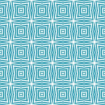 Medallion seamless pattern. Turquoise symmetrical kaleidoscope background. Textile ready exceptional print, swimwear fabric, wallpaper, wrapping. Watercolor medallion seamless tile.