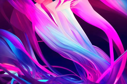 3d rendering, glowing lines, neon lights, abstract psychedelic background, ultraviolet, pink blue vibrant colors