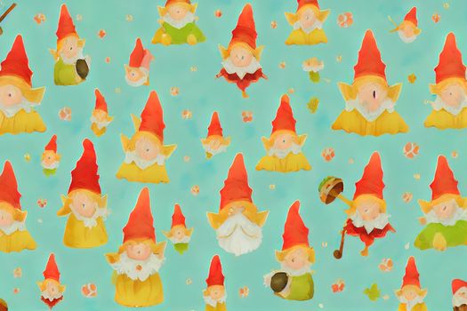 Cute digital painting watercolor gnomes elementisolated gnome on white backgroundcartoon character hand drawndesign for texturefabricclothingstickerscrapbookdecoratingHalloween concept