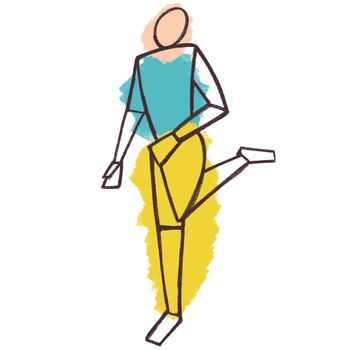 An abstract female figure. Hand-drawn fashion illustration