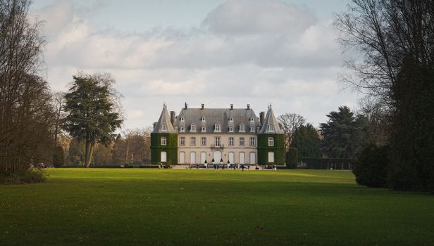 Chateau de La Hulpe - January 18 2022. Castle La Hulpe. Belgium. La Hulpe Park. Beautiful Chateau.