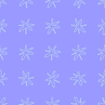 Hand Drawn Snowflakes Christmas Seamless Pattern. Subtle Flying Snow Flakes on chalk snowflakes Background. Awesome chalk handdrawn snow overlay. Outstanding holiday season decoration.