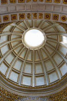 The gilded, ornate dome of the Catholic Church of the Virgin Mary in Nazare, Portugal