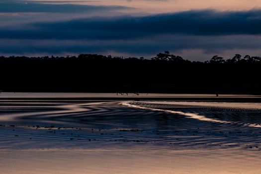 colorful sunrise over the lake in nature. High quality photo