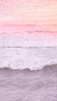 Real photo sea water waves, abstract background, nature power, pale light purple red orange matte more tone in stock.