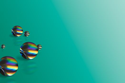 Holographic balls abstract background with copy space for text. High quality photo