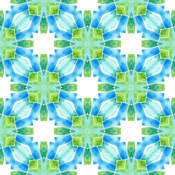 Textile ready beautiful print, swimwear fabric, wallpaper, wrapping. Green unusual boho chic summer design. Exotic seamless pattern. Summer exotic seamless border.