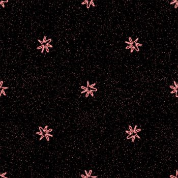 Hand Drawn Snowflakes Christmas Seamless Pattern. Subtle Flying Snow Flakes on chalk snowflakes Background. Artistic chalk handdrawn snow overlay. Extraordinary holiday season decoration.