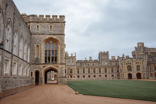 Windsor, UK, December 22nd 2022 - yard at Windsor Castle