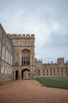 Windsor, UK, December 22nd 2022 - yard at Windsor Castle, vertical