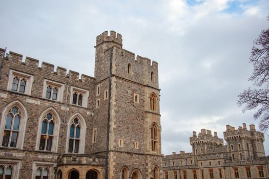 Windsor, UK, December 22nd 2022 - tower at Windsor Castle