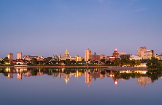 Harrisburg, PA - 9 October 2022: Panorama of the cityscape of Harrisburg in Pennsylvania