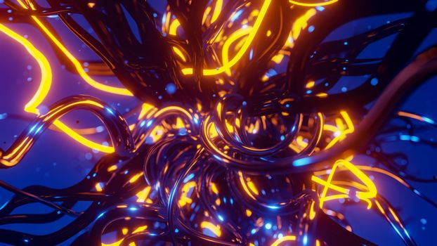 Virus under water. 3D rendering illustration.