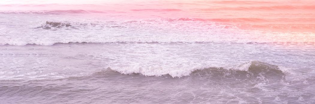 Real photo sea water waves, abstract background, nature power, pale light purple red orange matte more tone in stock.