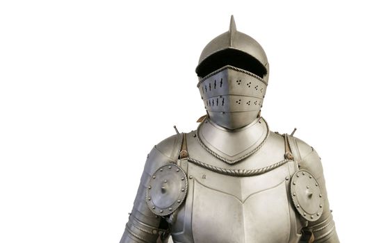 Antique suit of armor. ..An image of an exhibit in knightly medieval armor.