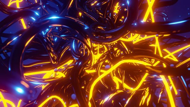 Virus under water. 3D rendering illustration.