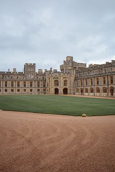 Windsor, UK, December 22nd 2022 - yard at Windsor Castle, vertical