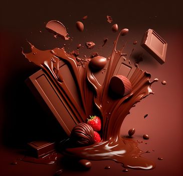 illustration of beautiful chocolate platter. High quality illustration