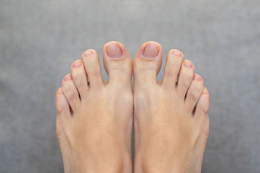 Closeup of feet and toes. Healthy bare feet and footcare concept