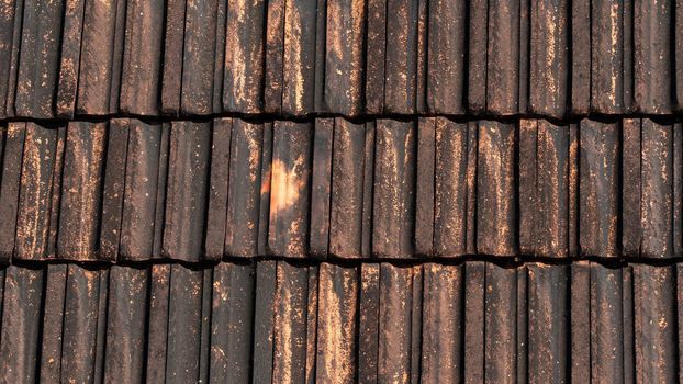 Roof tiles close-up texture background, brick. High quality photo