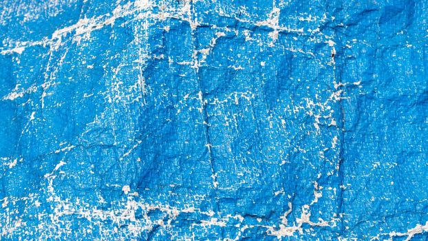 Blue plastic bag burlap texture. High quality photo